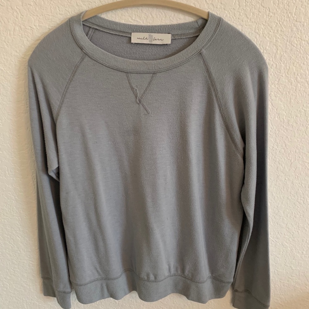 dusty blue boutique sweatshirt